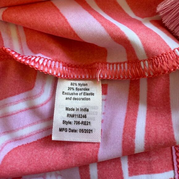 Cabana Life Coral Geo Off Shoulder Dress XL UPF 50+ Resort Beach Cover Up - Picture 9 of 9